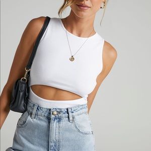 Showpo White Bodysuit | Medium